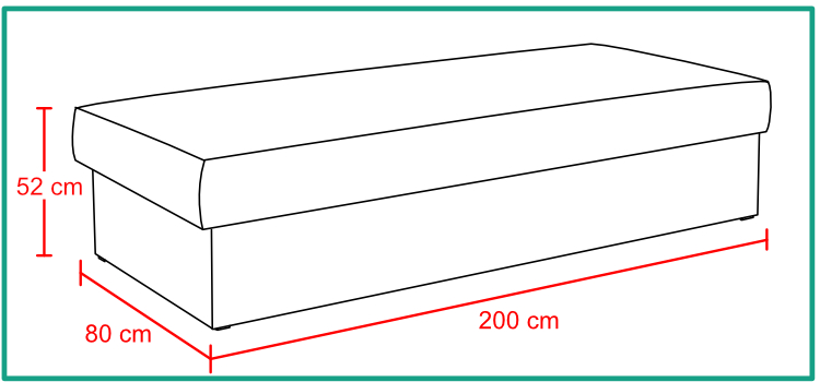 Senior 80x200 bez cela koty 200x80 s rameckem CZ